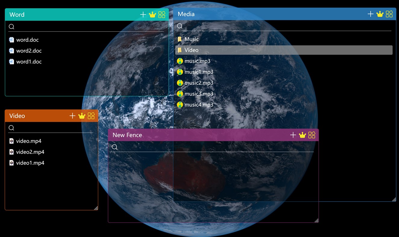 #1. Icon Fence - Desktop Cleanup (Windows) Podle: MeetmeXM Technology Co., Ltd