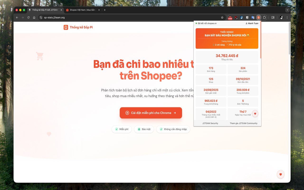 Thống kê Sốp Pi bởi J2TEAM