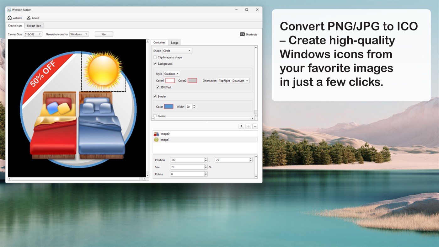 #1. WinIcon-Maker (Windows) 由: TweakNow Software