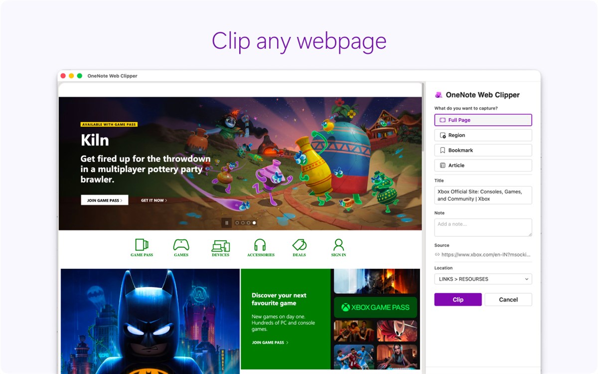 OneNote Web Clipper