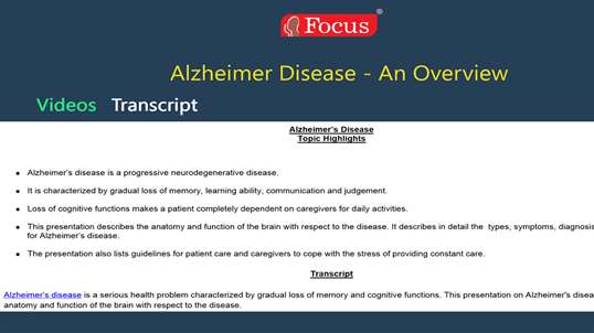 Alzheimer’s disease - An Overview screenshot 3