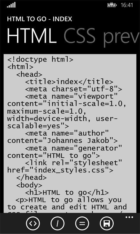 HTML to go Screenshots 2