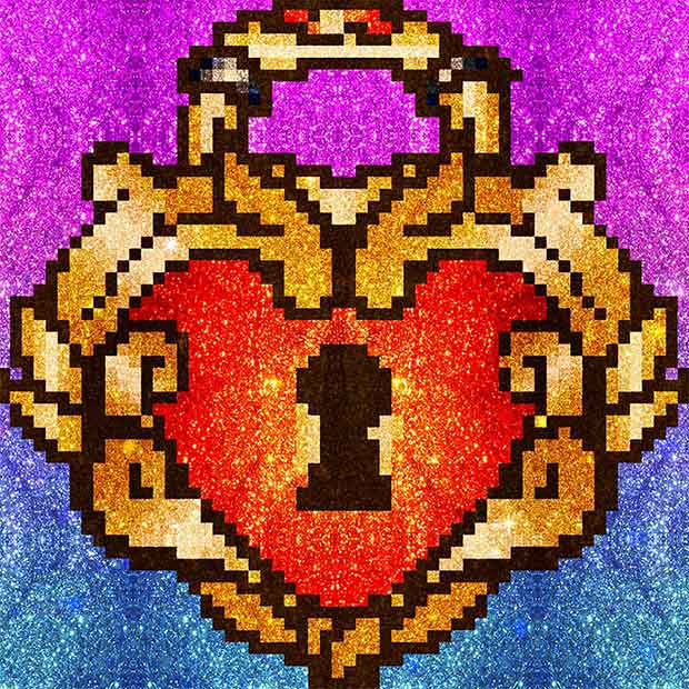 Tattoo Glitter Color by Number: Pixel Art, Sandbox Coloring Book