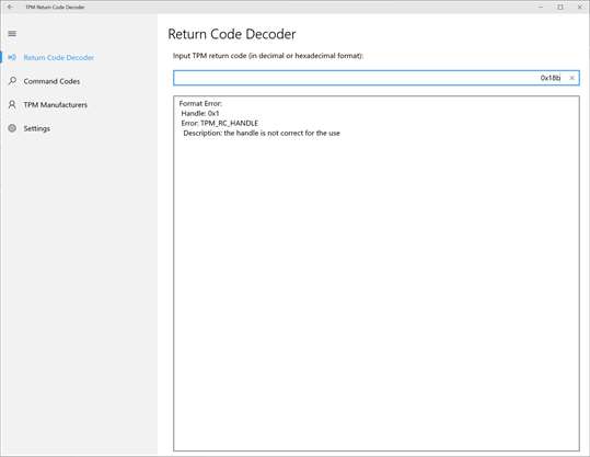 TPM Return Code Decoder screenshot 2