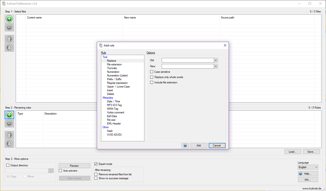 #2. KuKnet FileRenamer (Windows) بواسطة: KuKnet Software