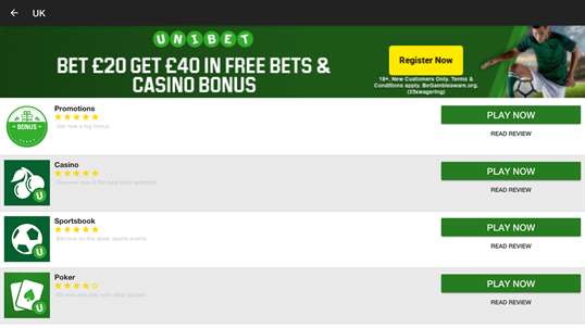 Unibet Casino Mobile screenshot 1