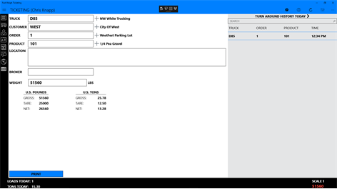 Fast Weigh Ticketing Screenshots 1