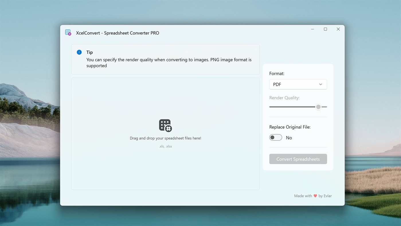 #3. XcelConvert - Spreadsheet Converter PRO (Windows) By: Evlar