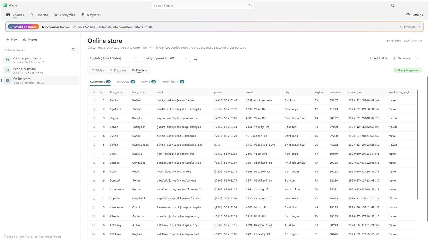 #4. Fixture - Test Data Generator (Windows) Door: Illusanato