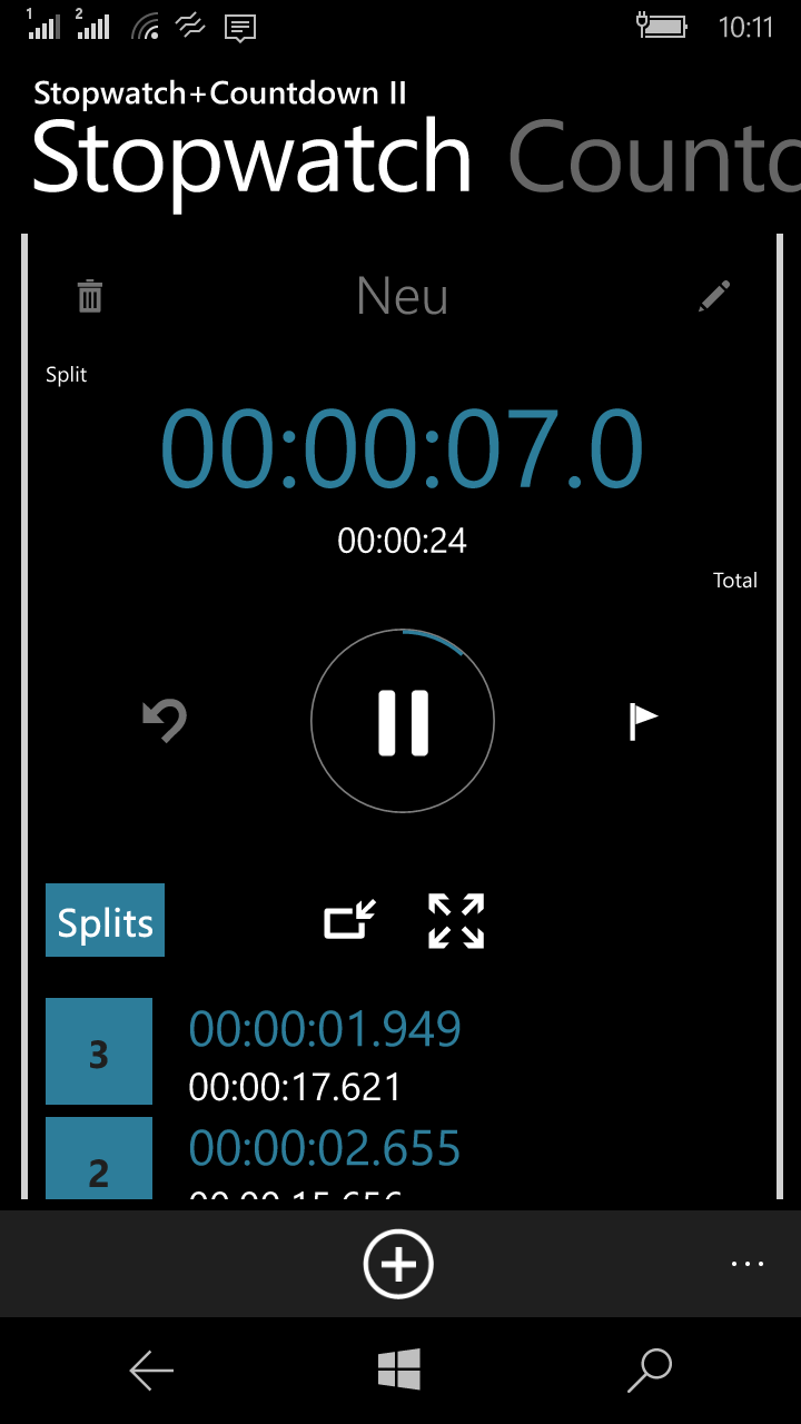 Stopwatch+Countdown for Windows 10 Mobile