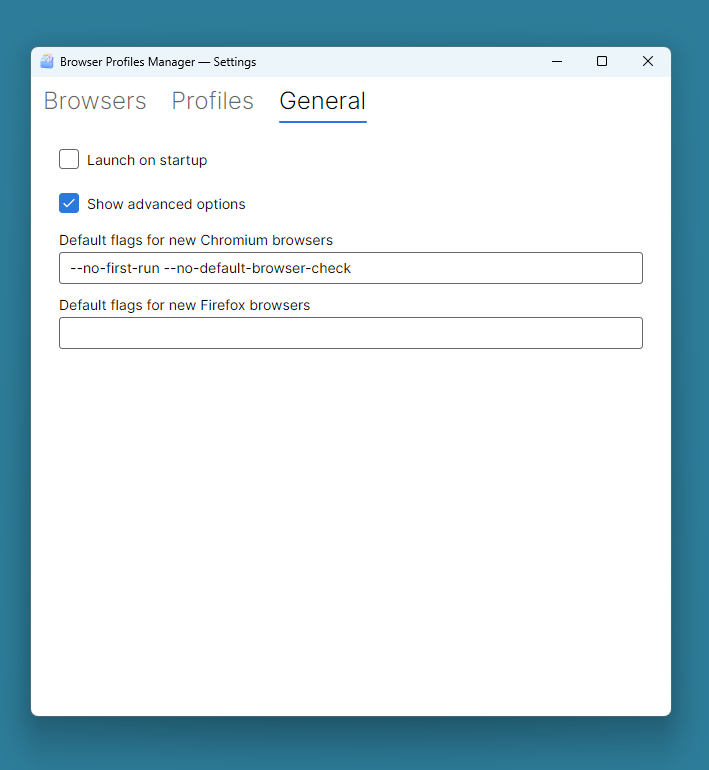 Browser Profile Manager screenshot