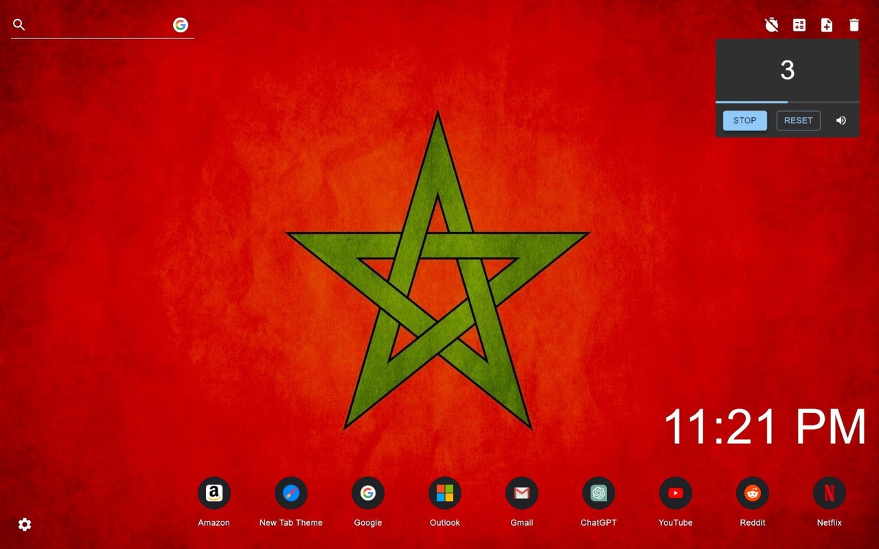Morocco Flag Wallpaper New Tab
