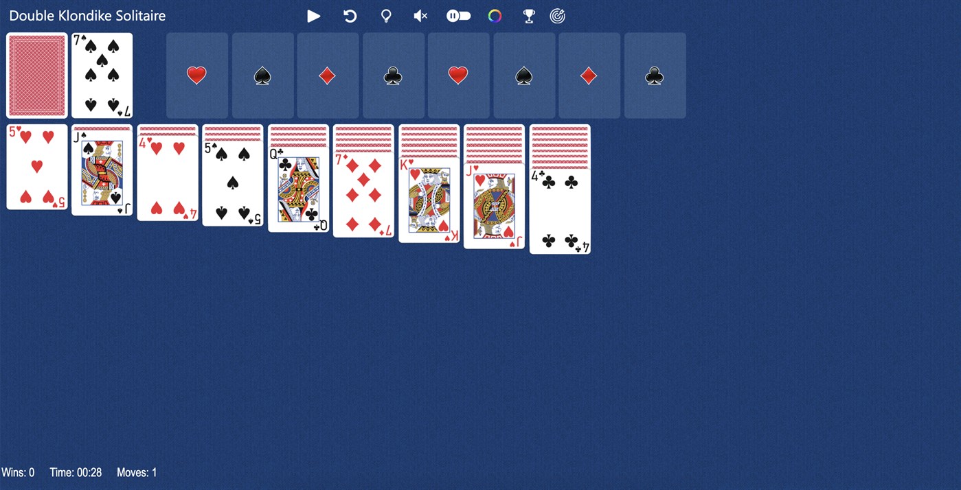 #2. Double Klondike Solitaire Turn 1 (Windows) 由: Solitairen