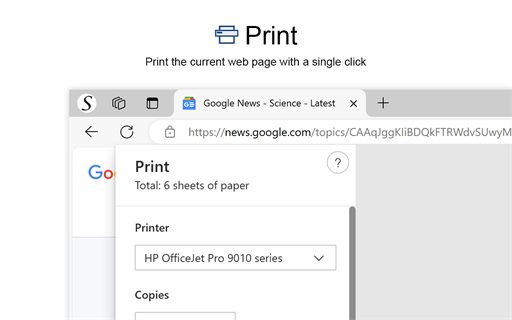 Print for Microsoft Edge — One-Click Page Printing
