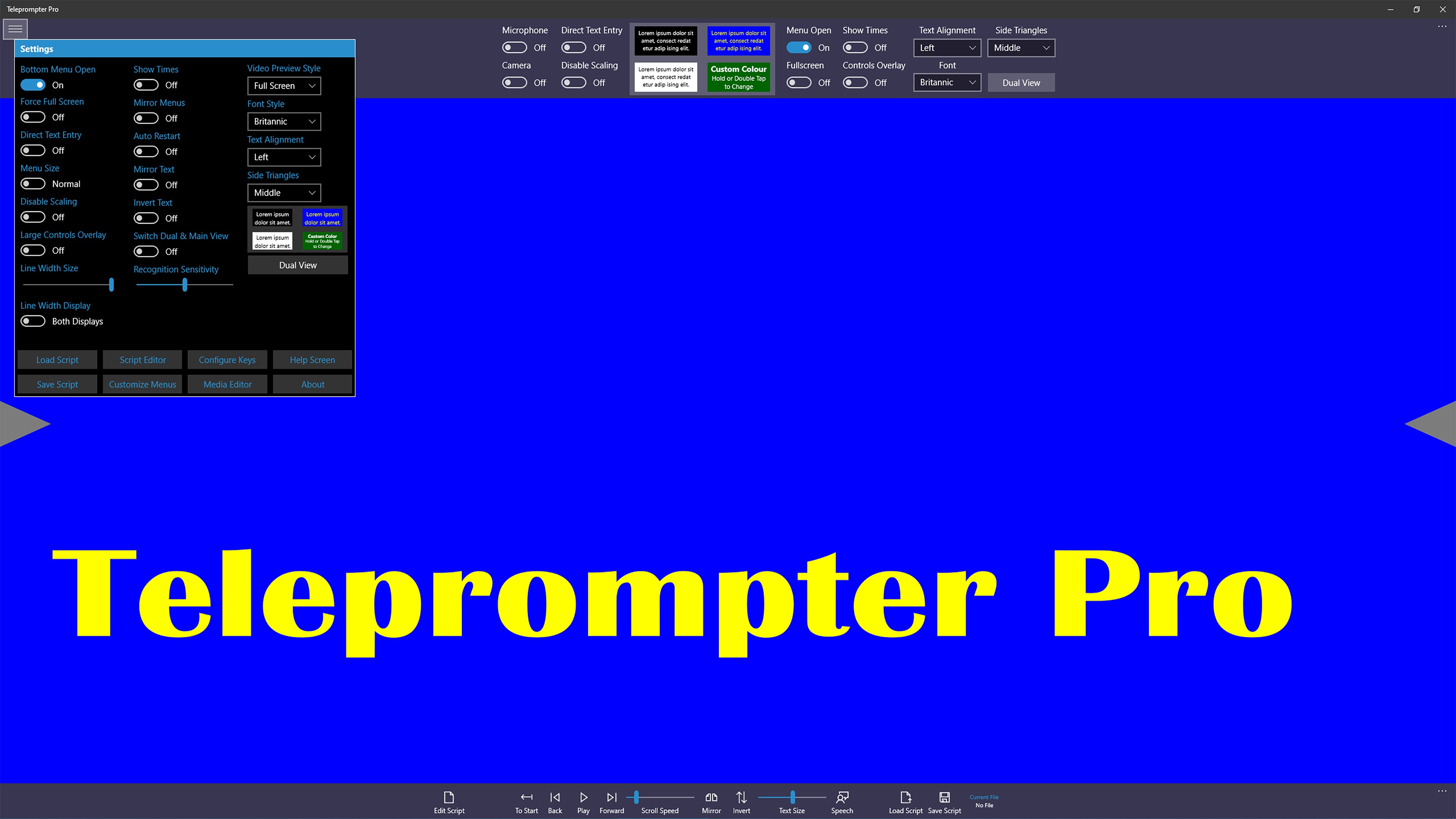 teleprompter windows