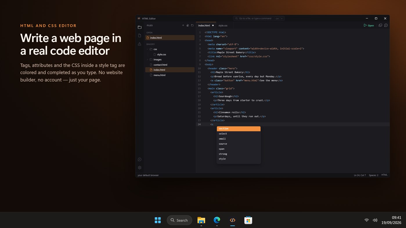 #1. Simple HTML and CSS Editor (Windows) De: EvlarSoft LLC