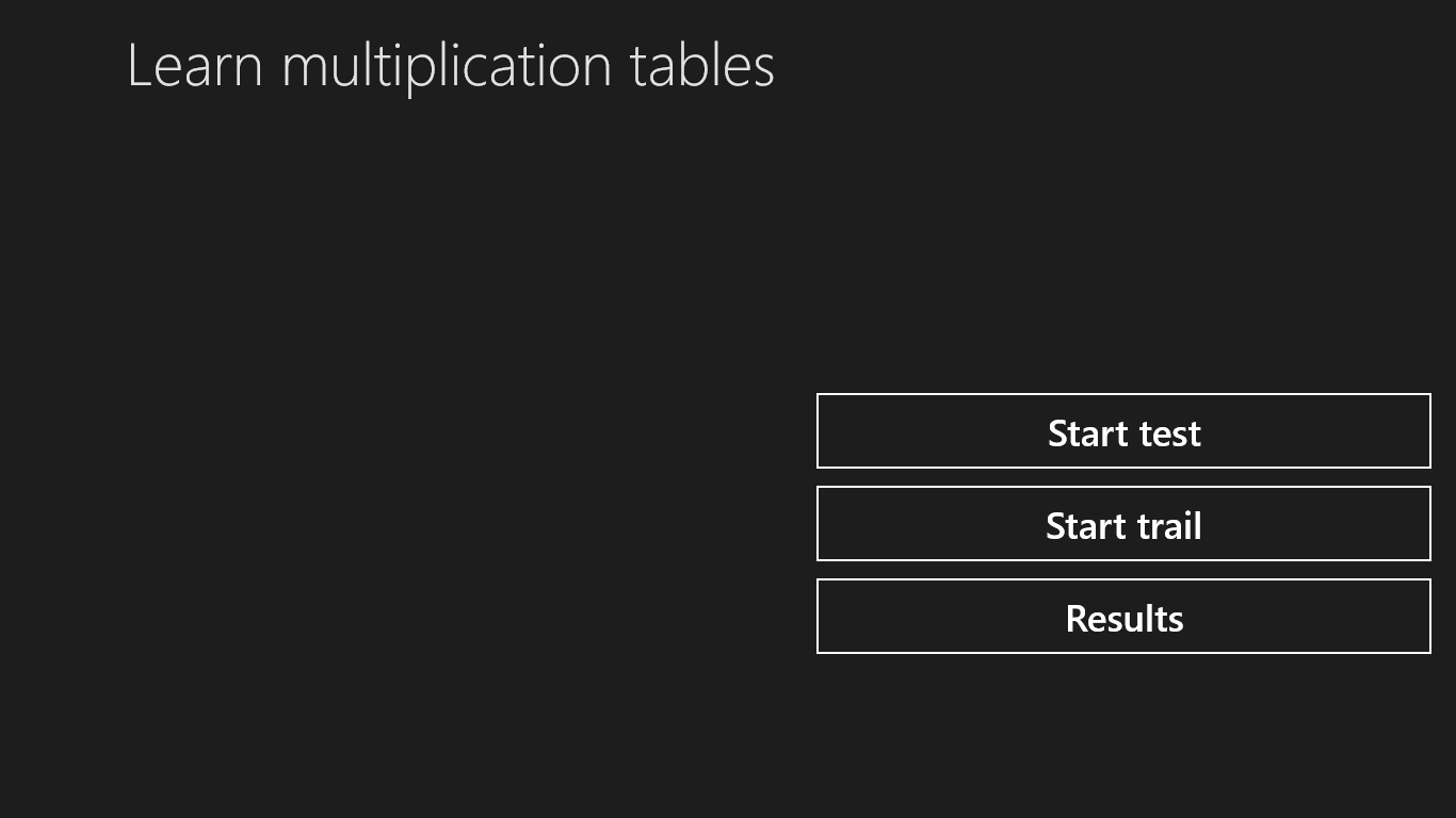 Learn multiplication tables for Windows 10