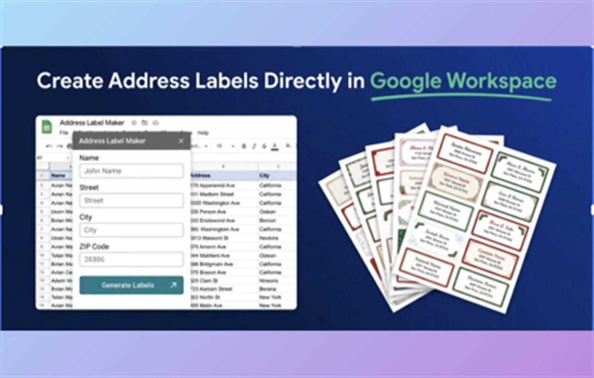 Address Label Maker - XLSX, CSV & Sheets