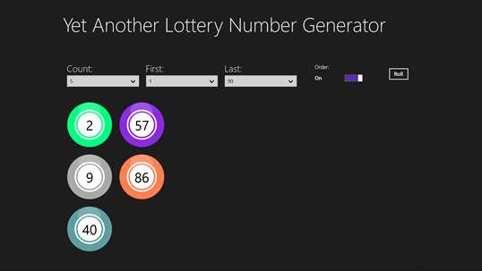 Yet Another Lottery Number Generator screenshot 2