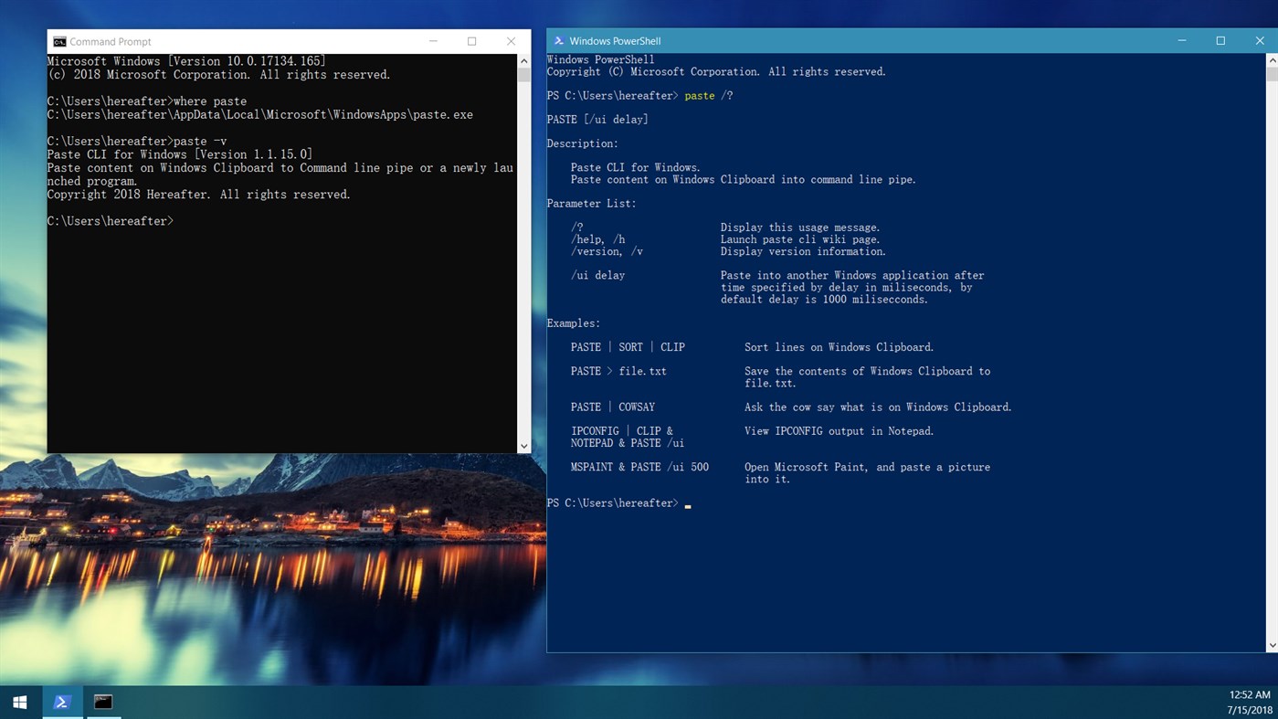 #1. Paste CLI for Windows (Windows) Göre: Hereafter2