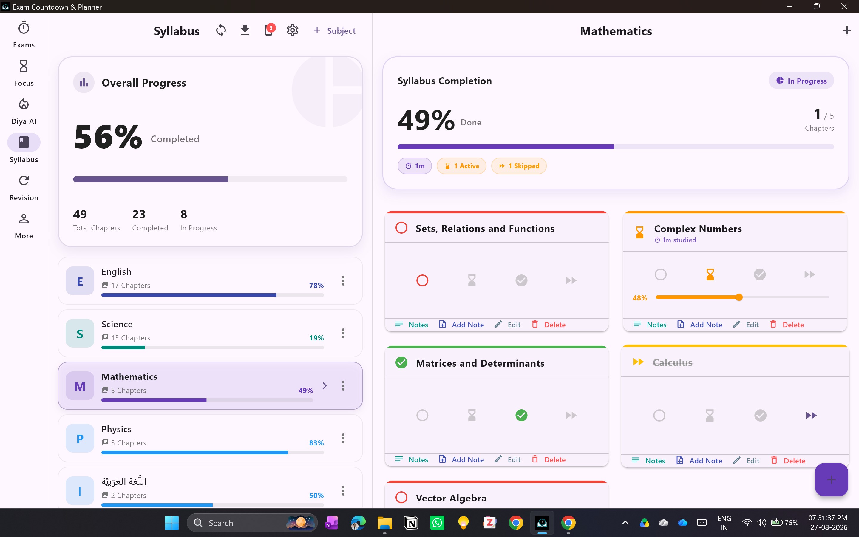 Exam Countdown & Study Planner screenshot