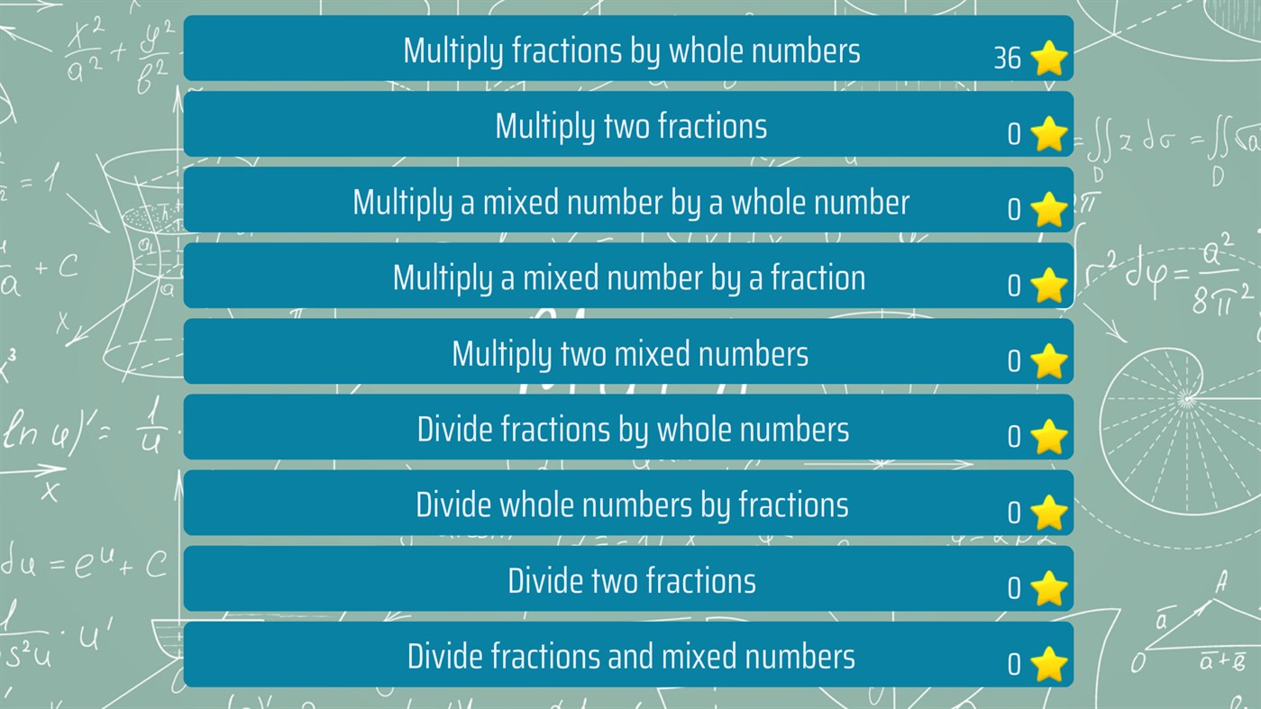 #1. Multiply and divide fractions - 5th grade math skills (Windows) 由: Sergey Malugin