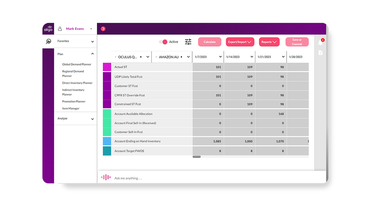 Snapshot 5 of Algo Supply Chain Planning