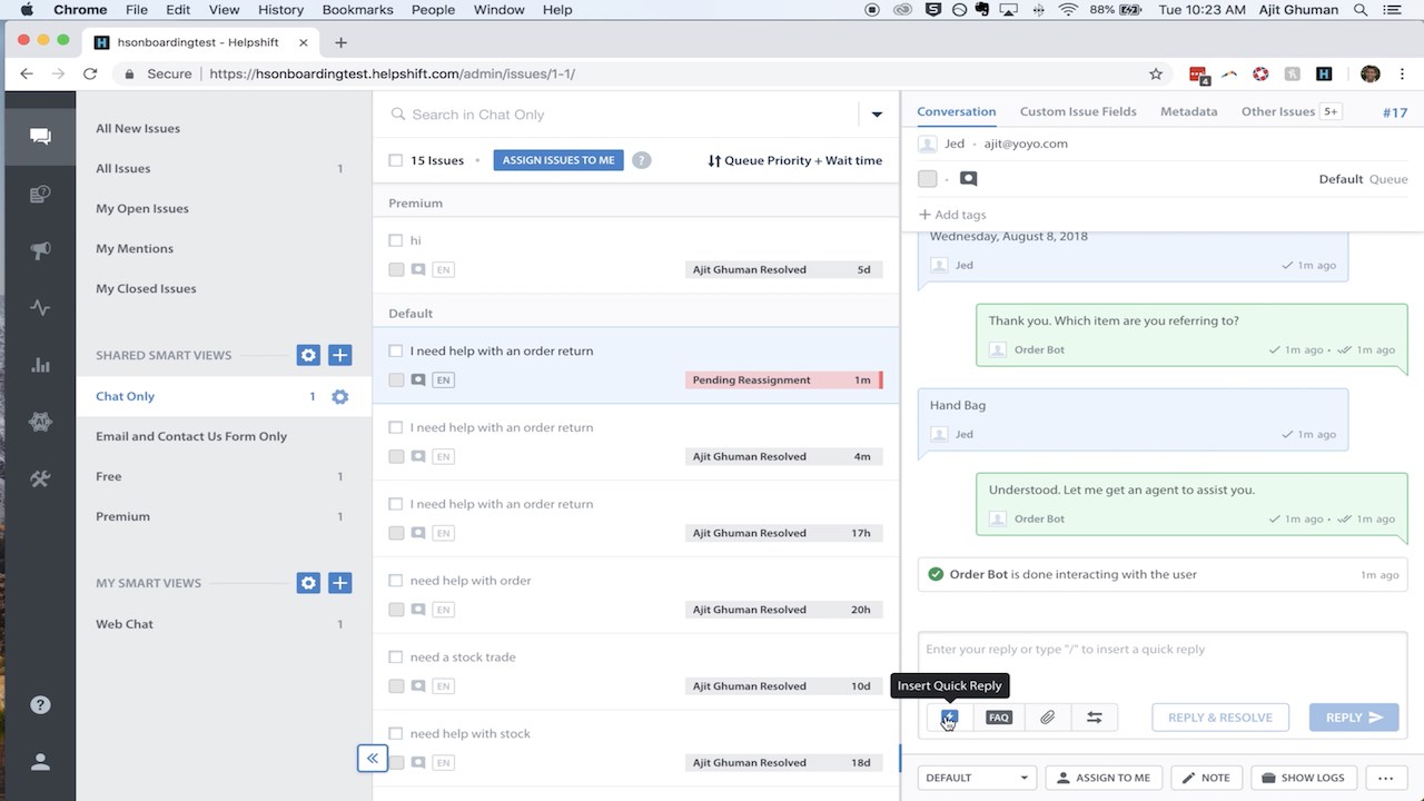 Snapshot 3 of Helpshift