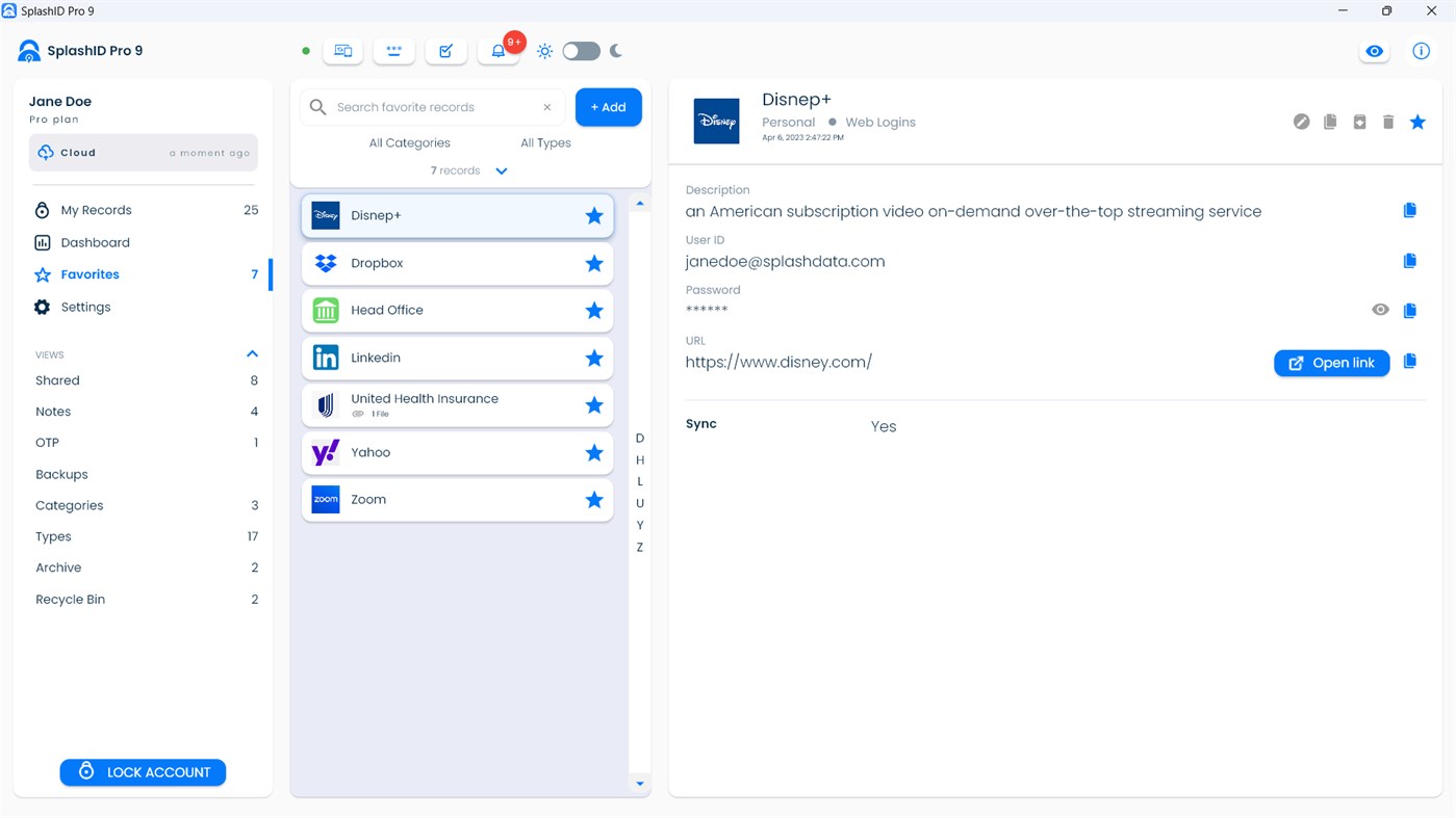 #4. SplashID Pro 9 (Windows) By: SplashData Inc.