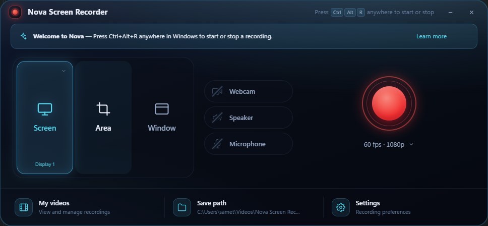 Nova Screen Recorder screenshot