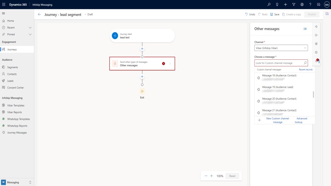Snapshot 4 of Messaging for Dynamics 365 Customer Insights - Journeys