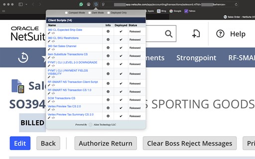 NetSuite Record Scripts — View Scripts & Workflows