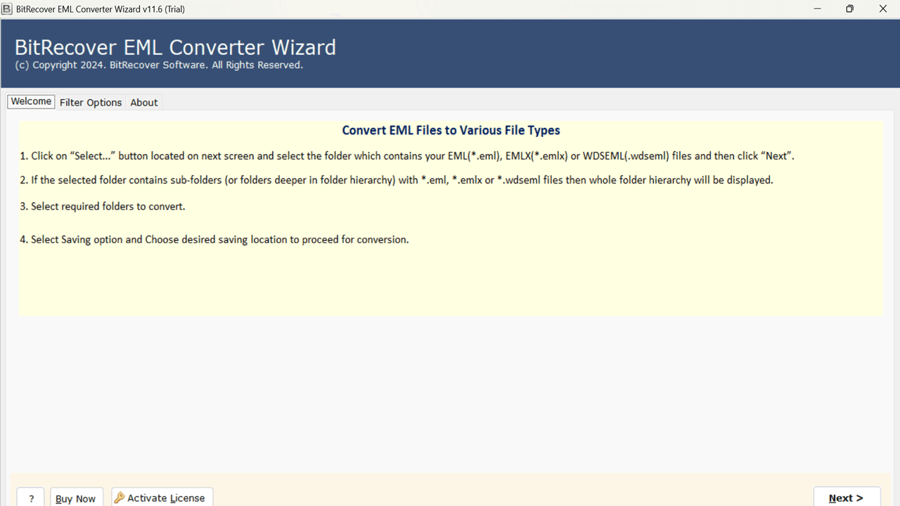 Snapshot 1 of BitRecover EML to IMAP Converter