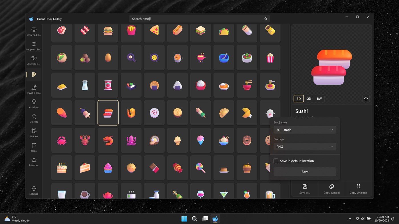 #3. Fluent Emoji Gallery (Windows) 由: Michał Łeptuch