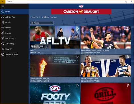 AFL Live for Windows 10 free download on 10 App Store