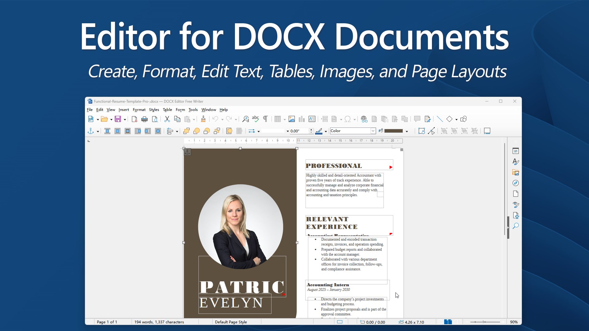 DOCX Editor AIx screenshot