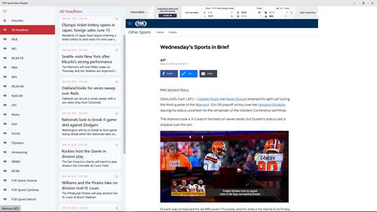 FOX Sports News Reader screenshot 1