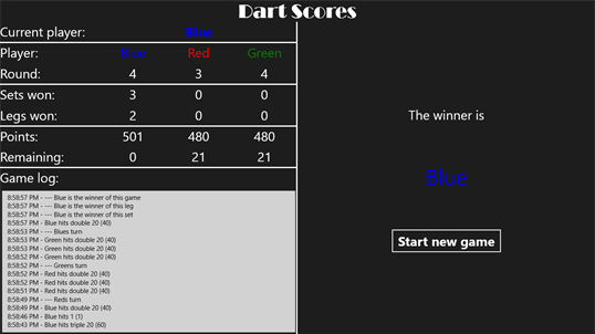 Dart scores screenshot 3