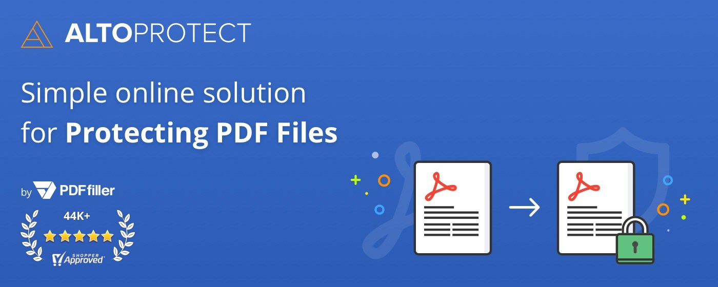 Alto Protect PDF Files by PDFfiller marquee promo image
