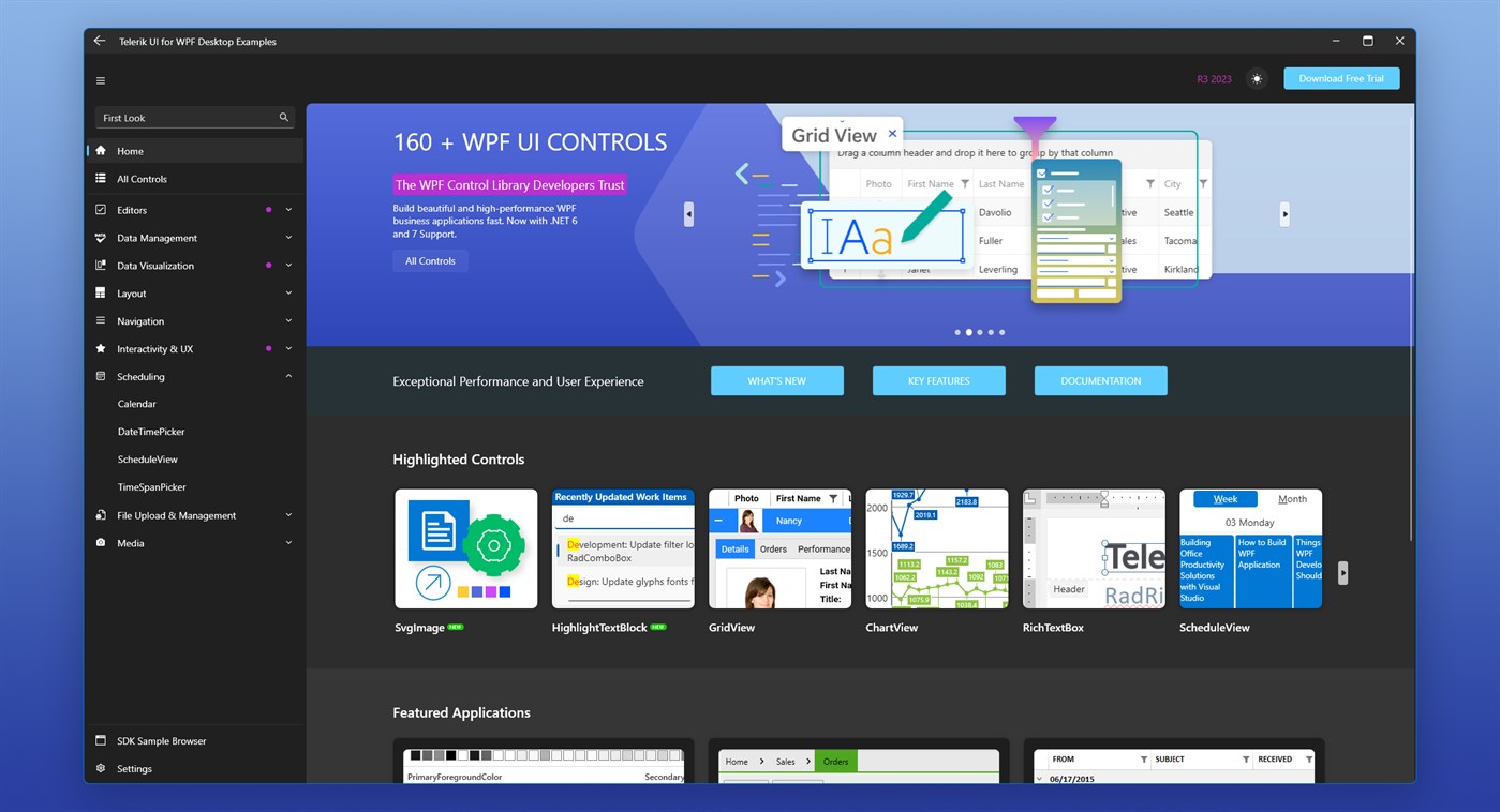 #2. Telerik UI for WPF Examples (Windows) Podle: Telerik