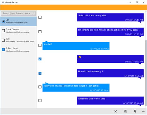 WP Message Backup Screenshots 1
