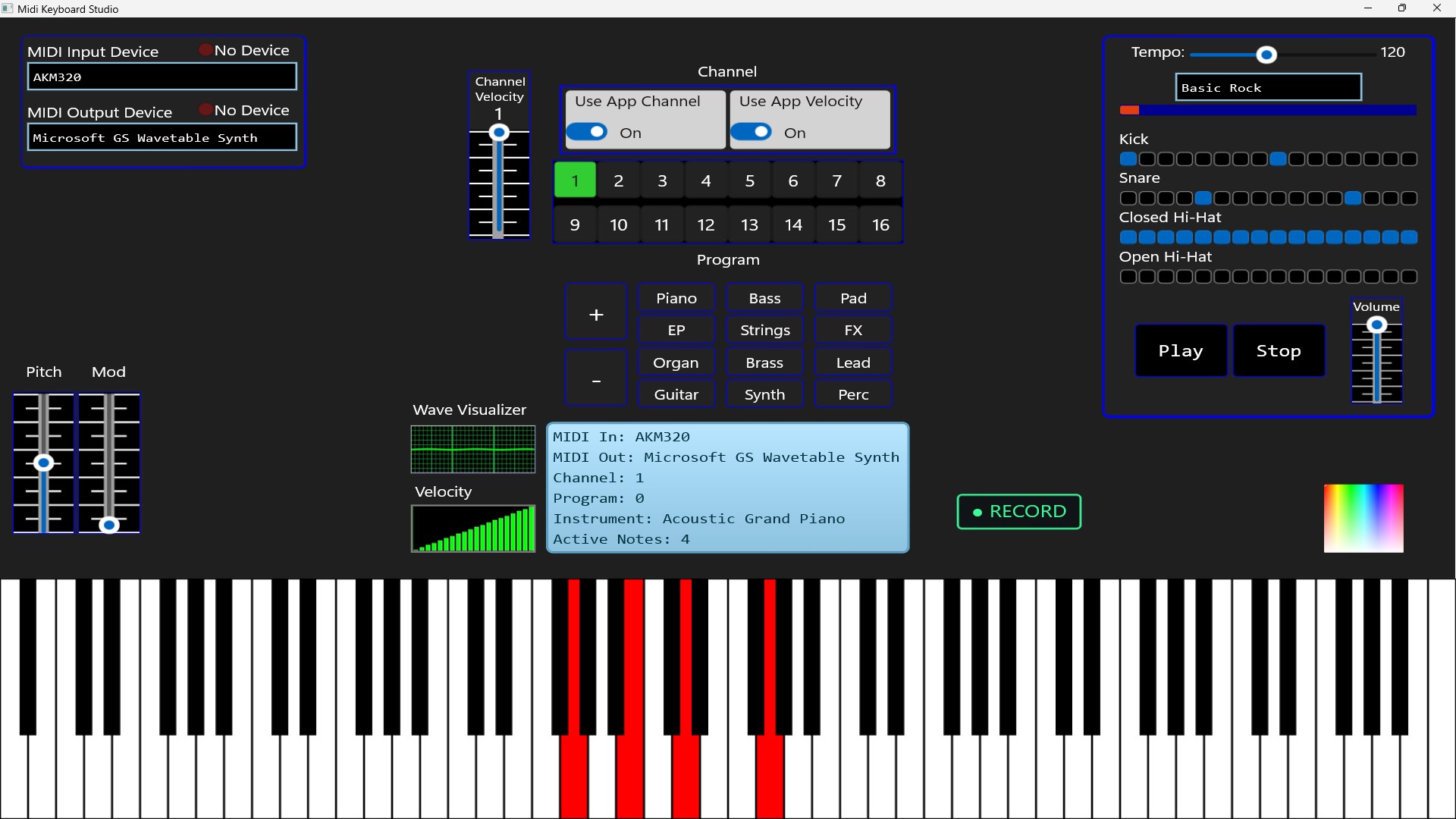 Midi Keyboard Studio screenshot