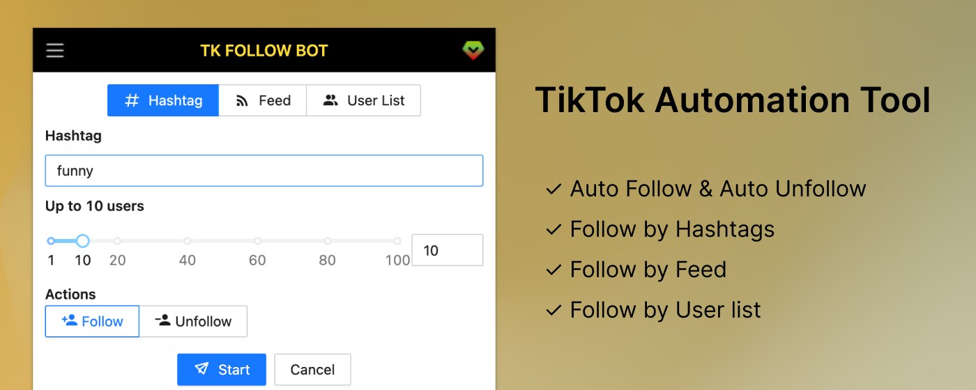 TK Follow Bot - TT Automation Tool marquee promo image