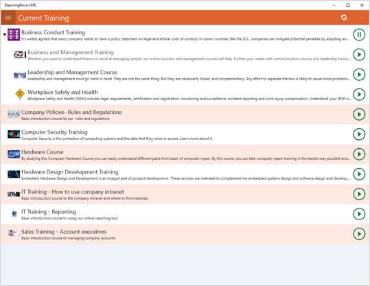 ELEARNINGFORCE LMS screenshot 1