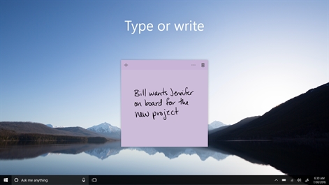 Microsoft Sticky Notes Screenshot