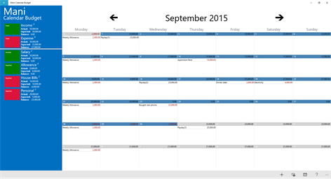 Mani Calendar Budget Screenshots 1