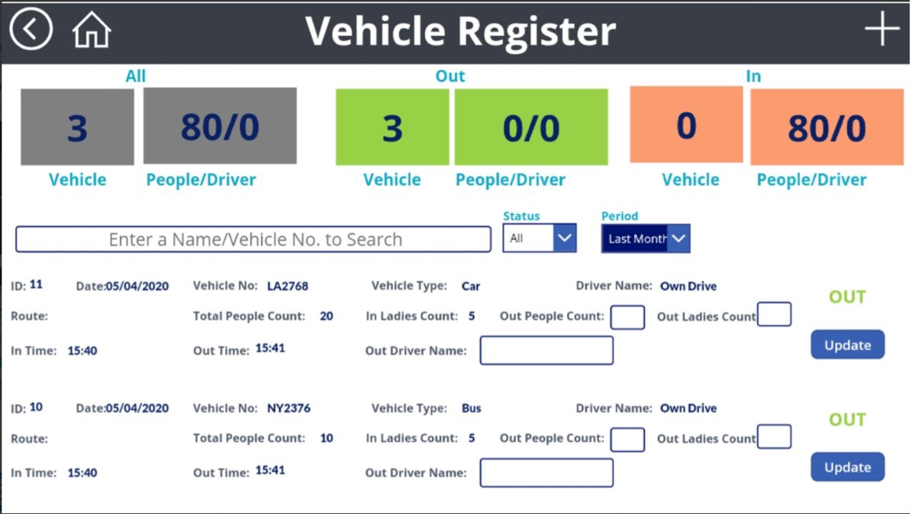 Snapshot 2 of Visitor Registration Management