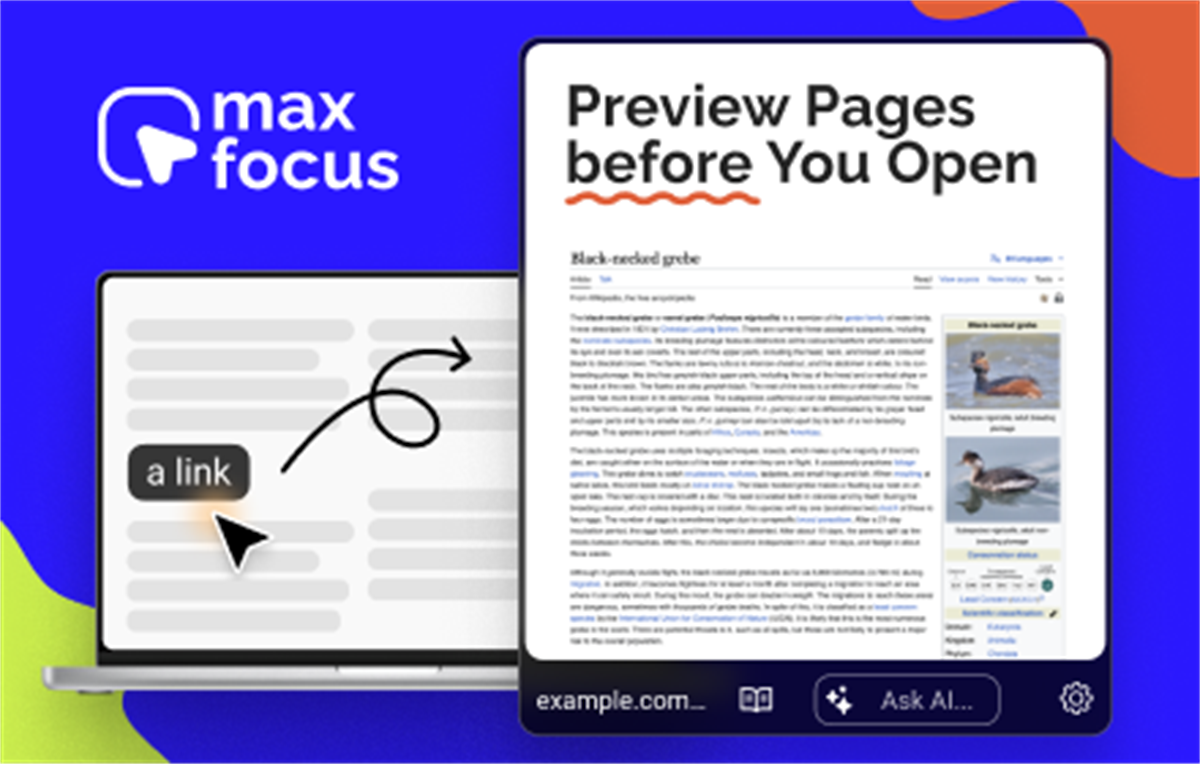 MaxFocus: Link Preview & AI Assistant