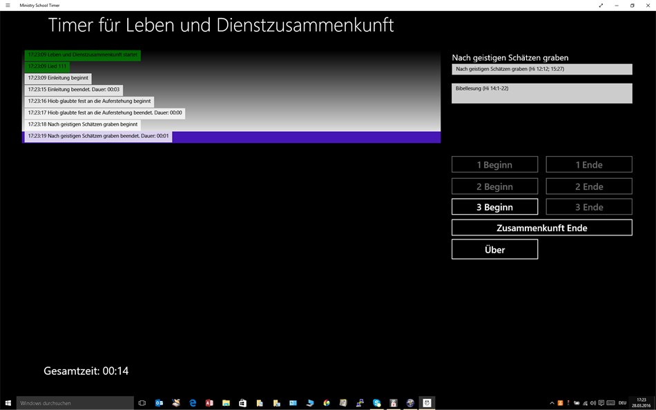 Ministry School Timer (Windows) Ved: Michael Moll