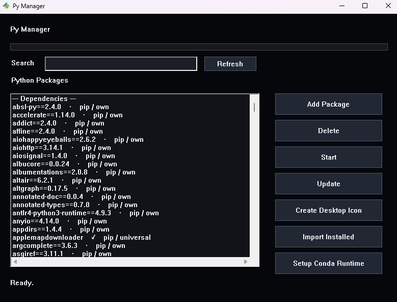 Py Manager screenshot